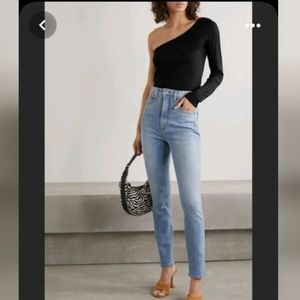 NWT Reformation Women Blue 12" Ultra High Waist Skinny Cyprus Jeans Size 30